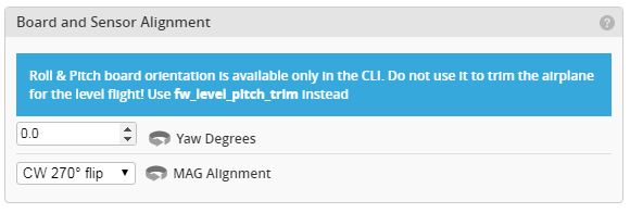Replace roll and pitch board alignment adjustments with pitch trim ...