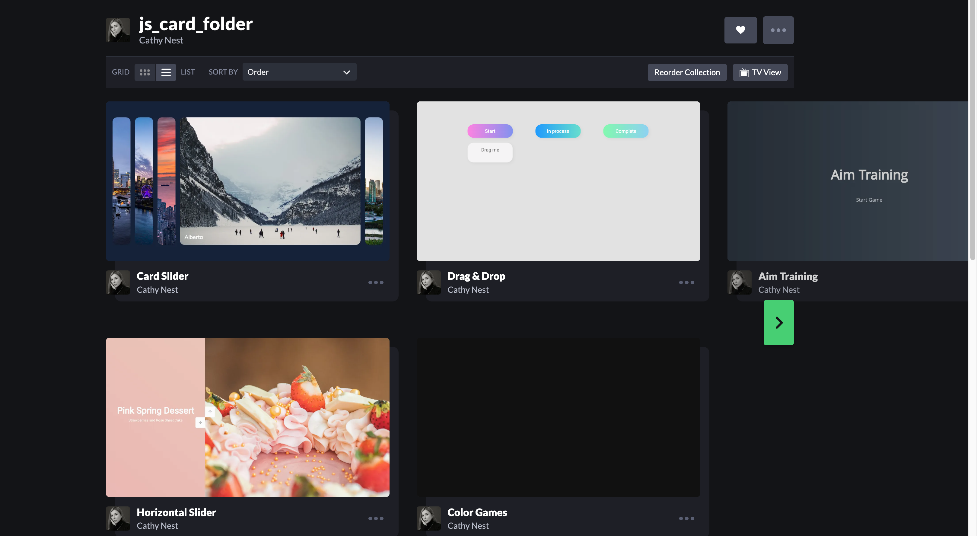 Json Gallery Card Design GitHub - nestserka/js_card_folder: 5 simple but beautiful projects on ...