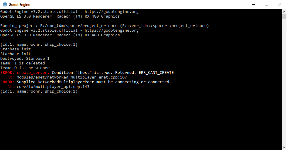 Server throws errors when hosting after a win or loss · Issue #1 ...