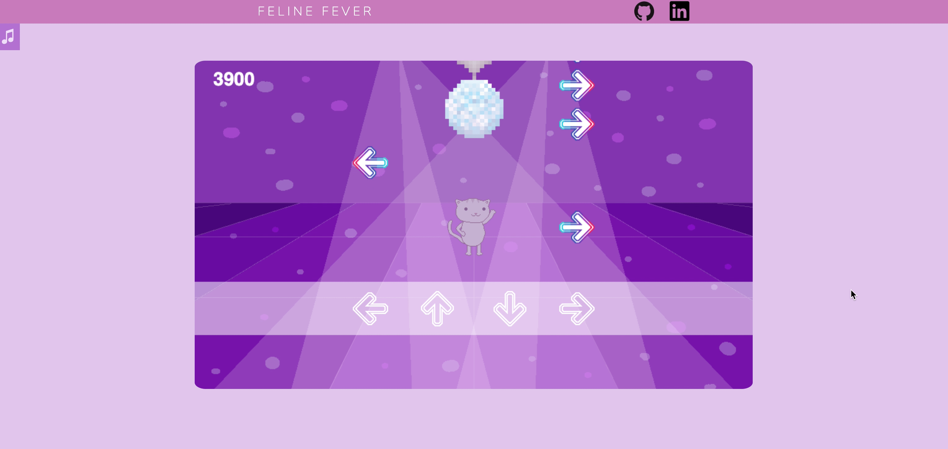GitHub - subinc1633/feline-fever: Feline Fever is a rhythm game that  involves pressing the respective arrows on the screen at the right time.