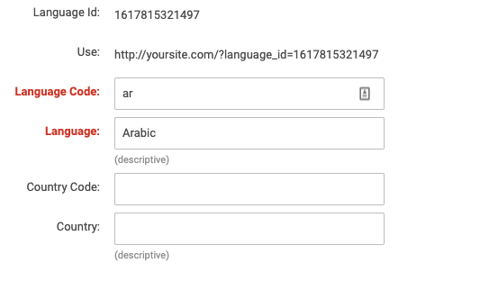 Ar Language Code Cannot relate content to a macrolanguage if there is the same language ...