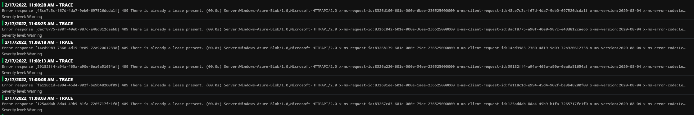 Azure Functions host - Lease lock http 409 · Issue #2318 · Azure/azure ...