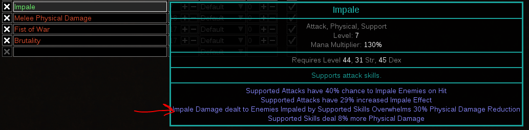impale overwhelm gem