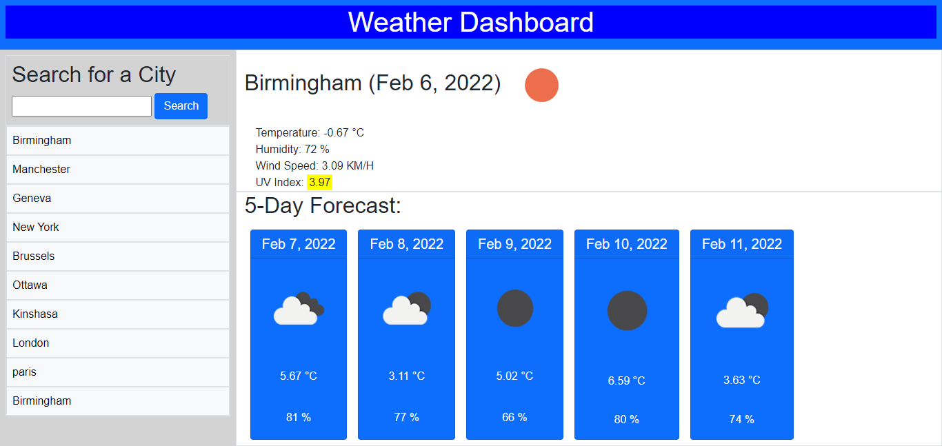GitHub - Clary-Ashton/Weather-Dashboard: A weather app that allow the ...