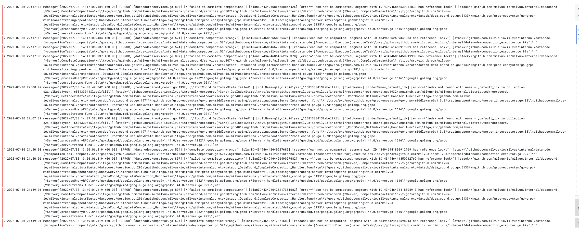 [Bug]: failed to complete compaction · Issue #18471 · milvus-io/milvus ...