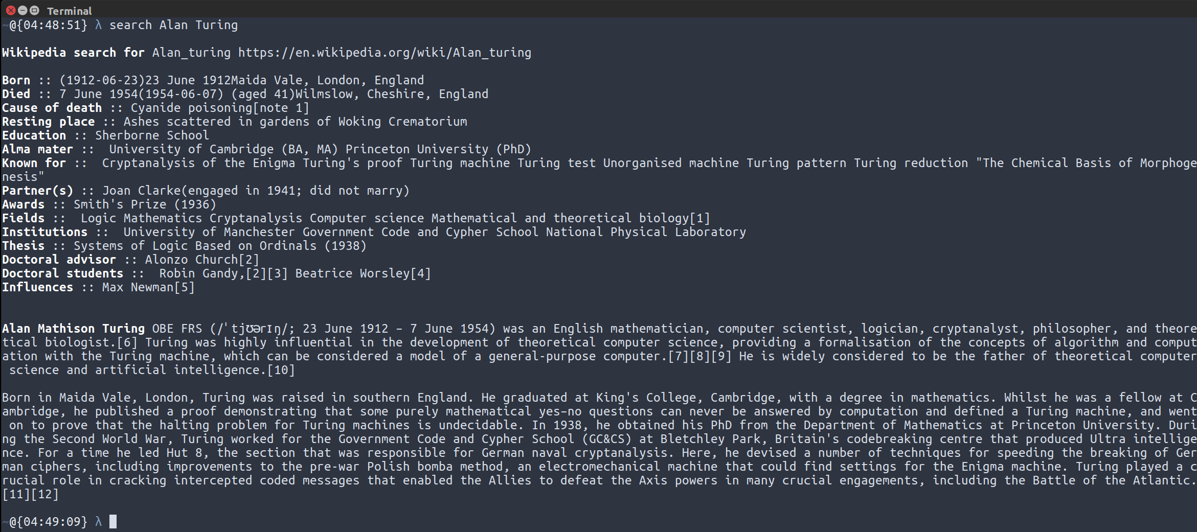 GitHub - aitor-rg/wikipedia-query: Wikipedia in your terminal