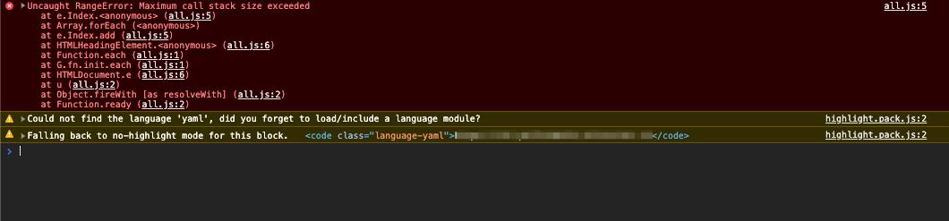 Uncaught RangeError: Maximum call stack size exceeded · Issue #127 ...