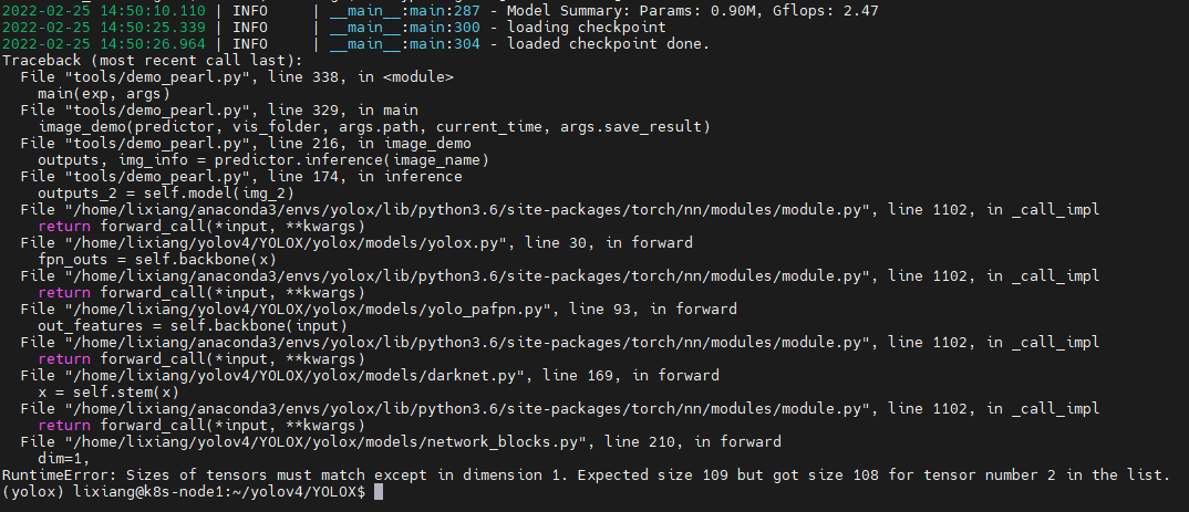 推理错误咨询 · Issue #1149 · Megvii-BaseDetection/YOLOX · GitHub