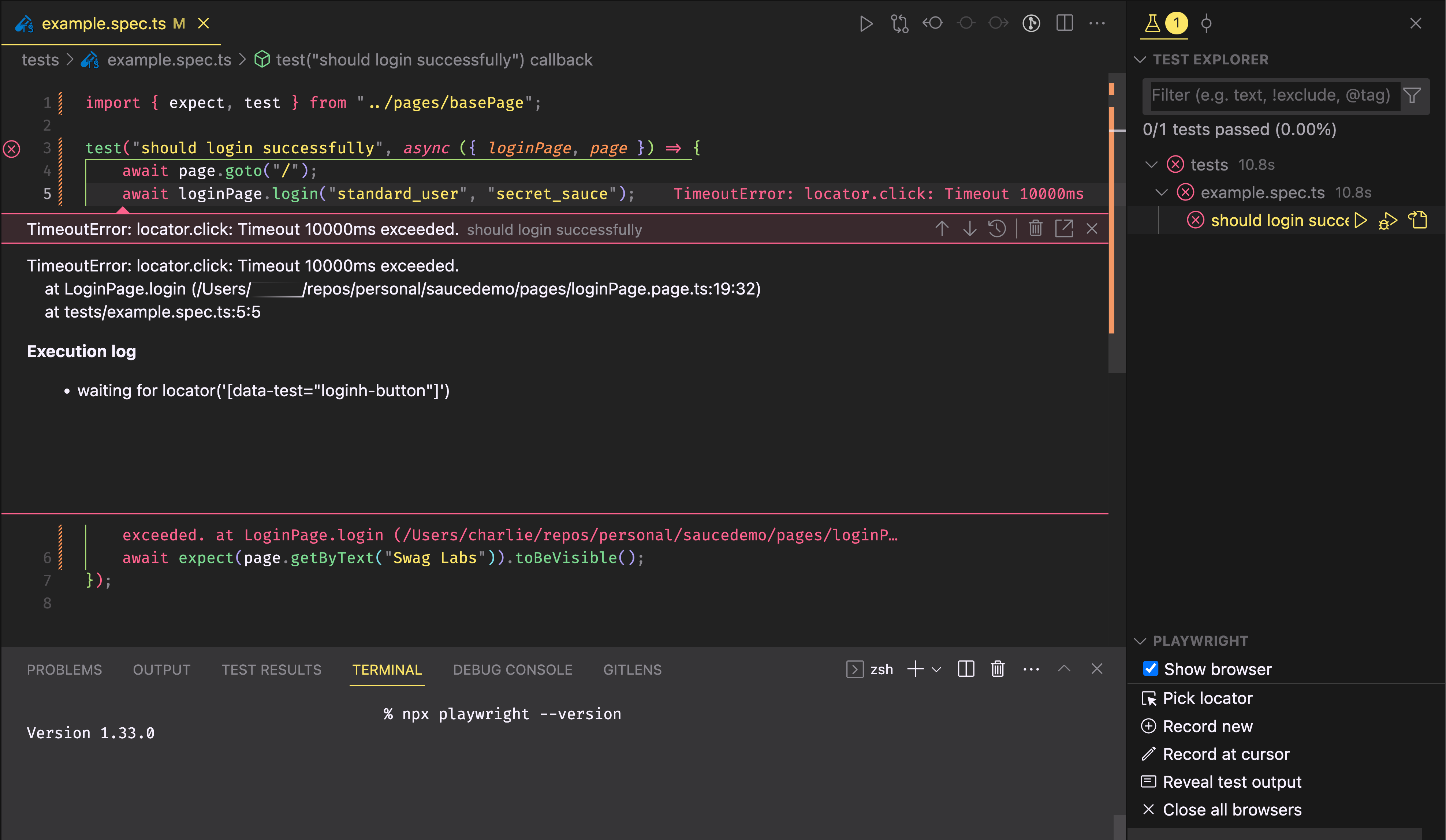 [REGRESSION] Execution Errors not Displayed at Point of Method Call in