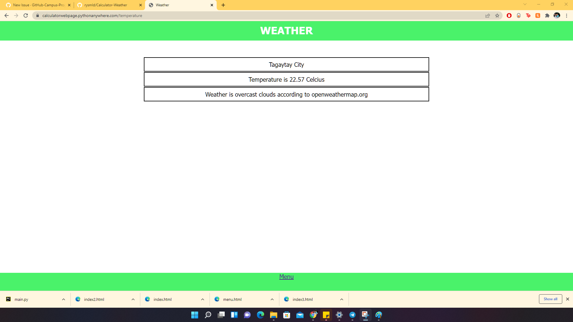 Calculator-Weather · Issue #118 · GitHub-Campus-Program-India/CIS · GitHub
