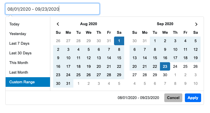 Date selector dropdown with calendar · Issue #79 · umami-software/umami ...