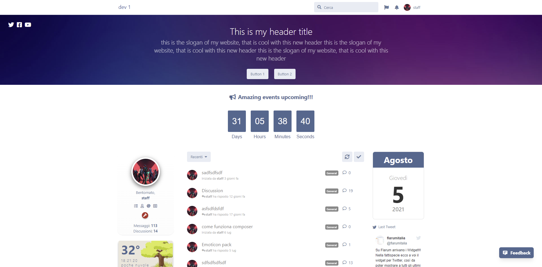 Justoverclock simple calendar widget Extiverse