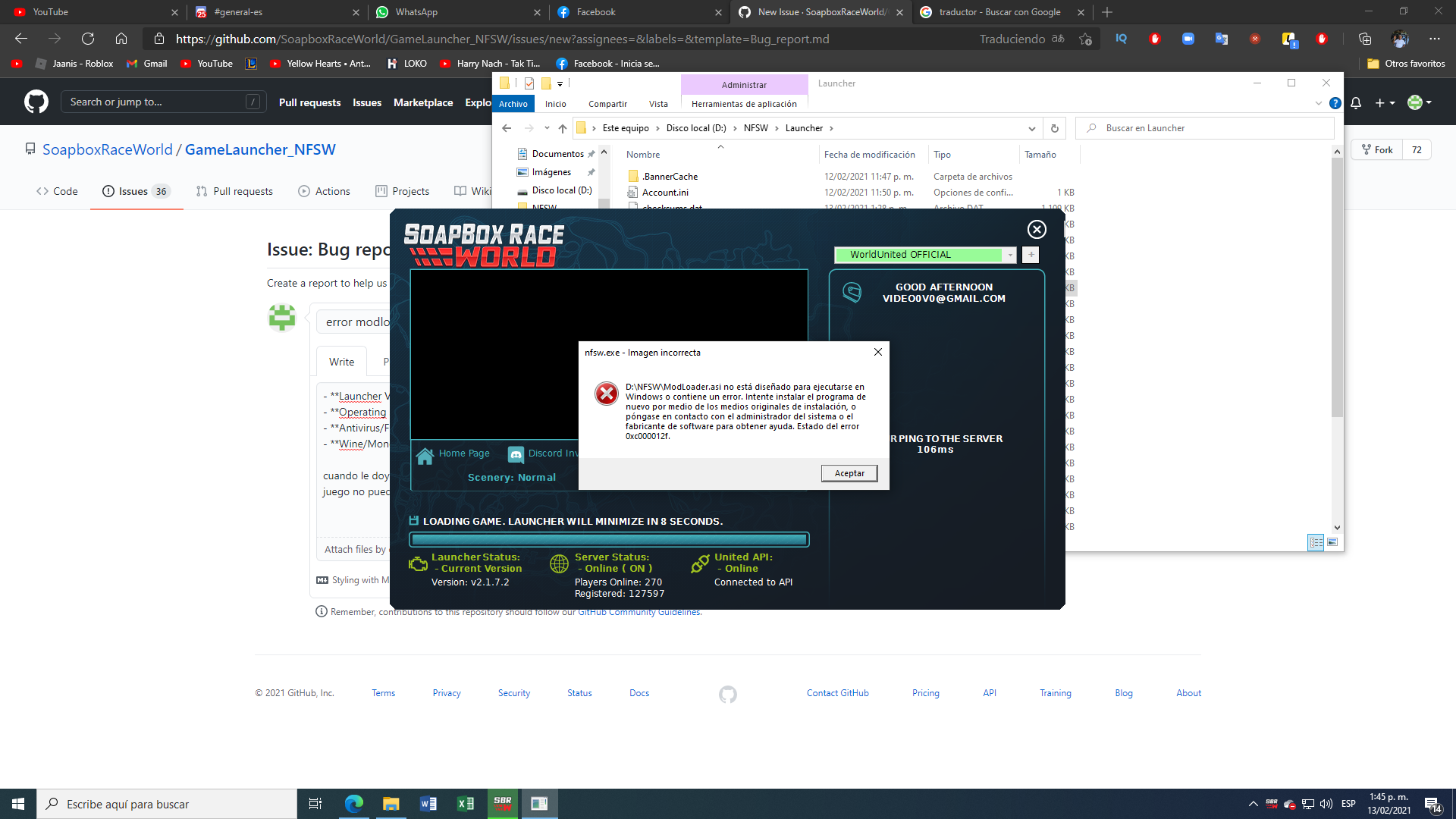 error modloader.asi · Issue #128 · SoapboxRaceWorld/GameLauncher_NFSW ...