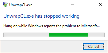 UnwrapCL.exe has stopped working