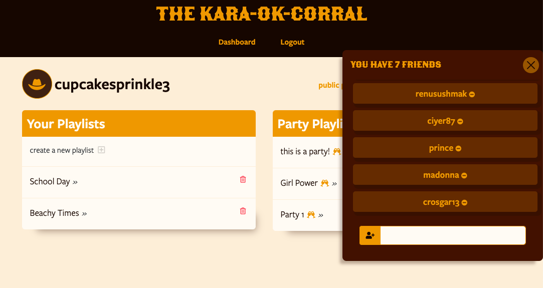 The Kara-OK-Corral Friends Modal