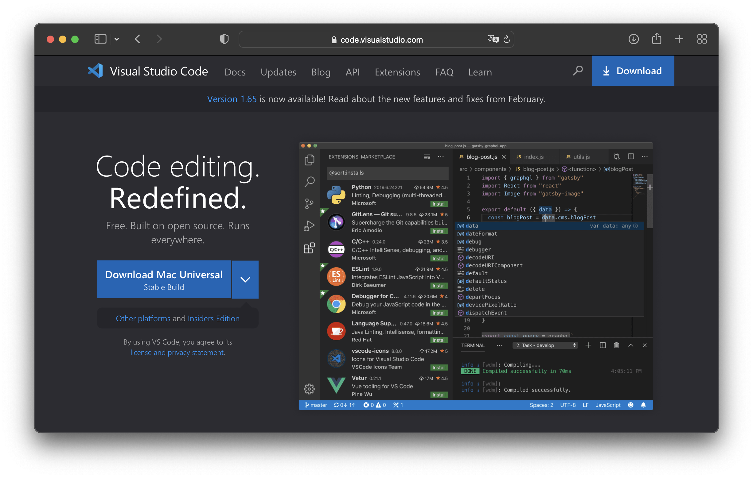 Visual Studio Codeダウンロード