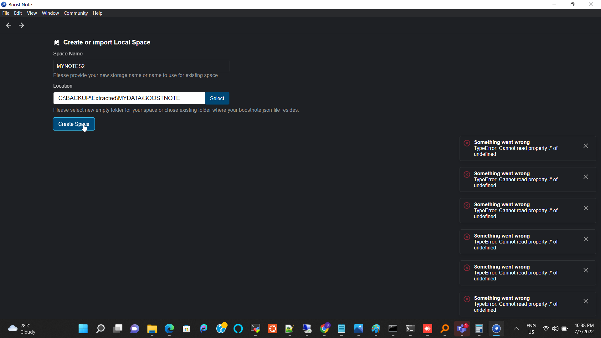 Import failed - typeerror cannot read property '/' of undefined · Issue ...