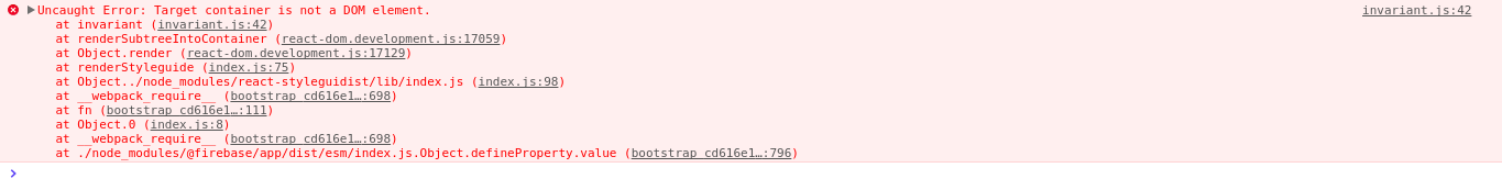 Target container is not a DOM element.