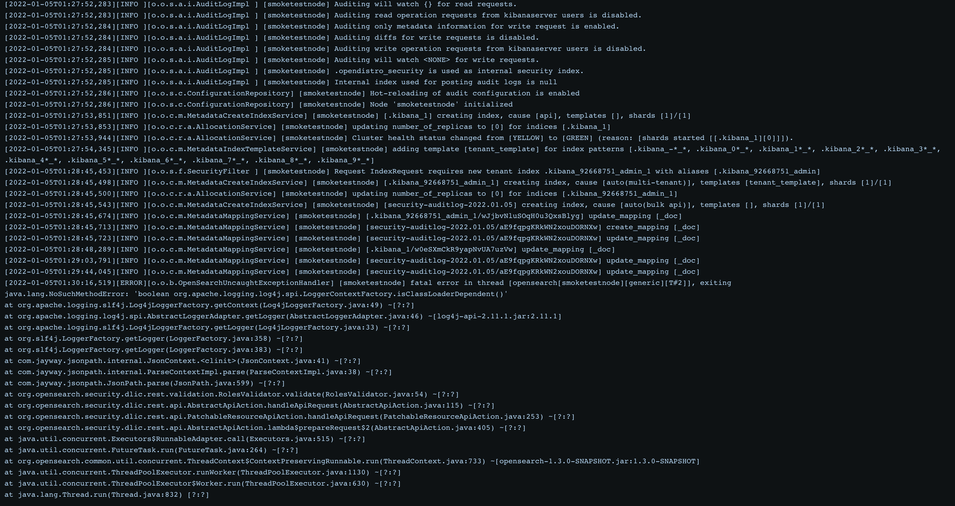 [BUG] Calling Create Role API Crashes OpenSearch · Issue #1850 ...