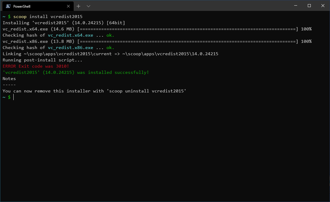 vcredist2015 · Issue #4487 · ScoopInstaller/Extras · GitHub