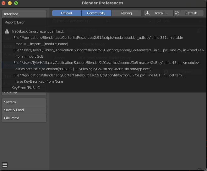 Enabling the Addon in Blender 2.91 Throws Error · Issue #195 ...