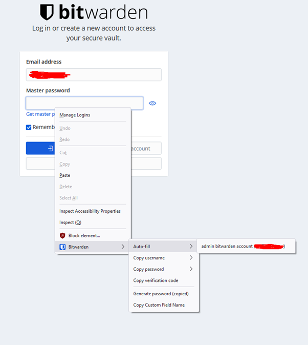 Bitwarden autofill is available in firefox window if extension is unlocked in another window
