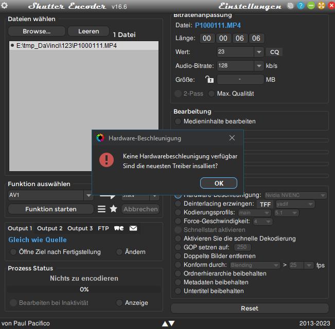 Can not activate AV1 and H265 Hardware acceleration (NVENC) · Issue