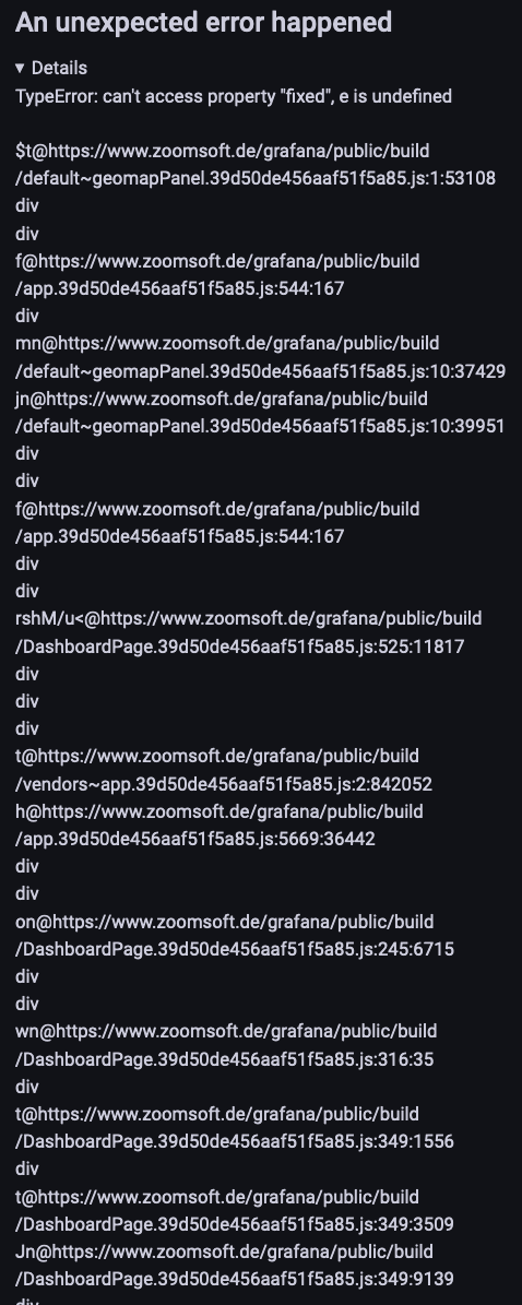 Geomap: unexpected error · Issue #36971 · grafana/grafana · GitHub