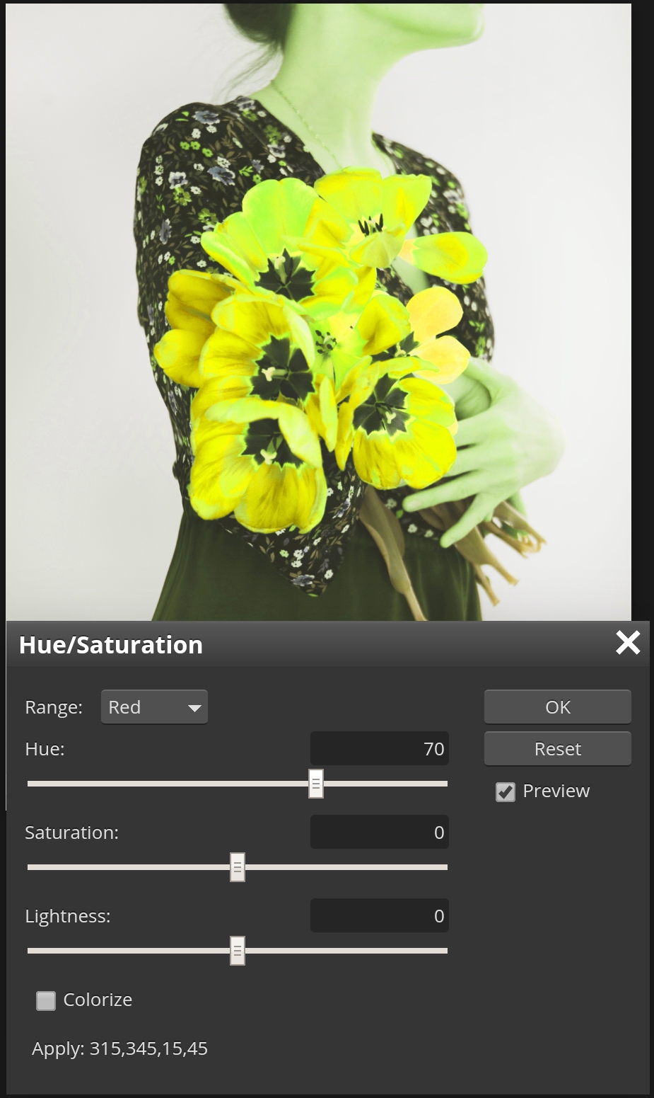 Range of hue in Hue/Saturation adjustable is really helpful · Issue ...