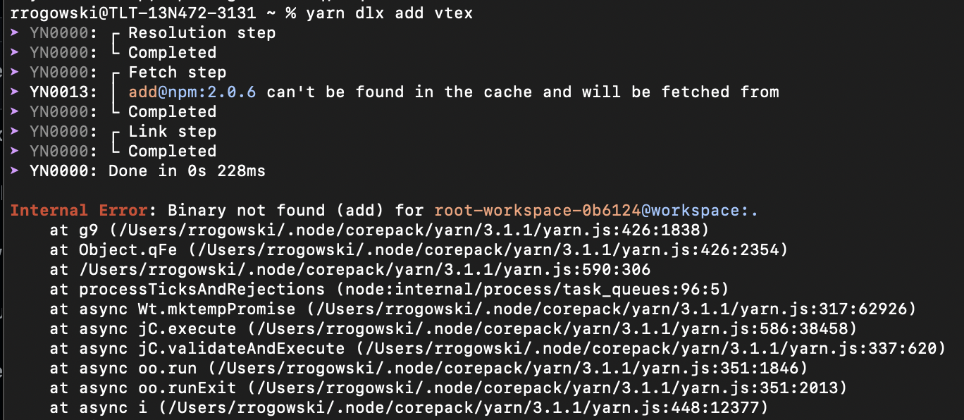 'yarn global add vtex' does not work with the latest version of yarn