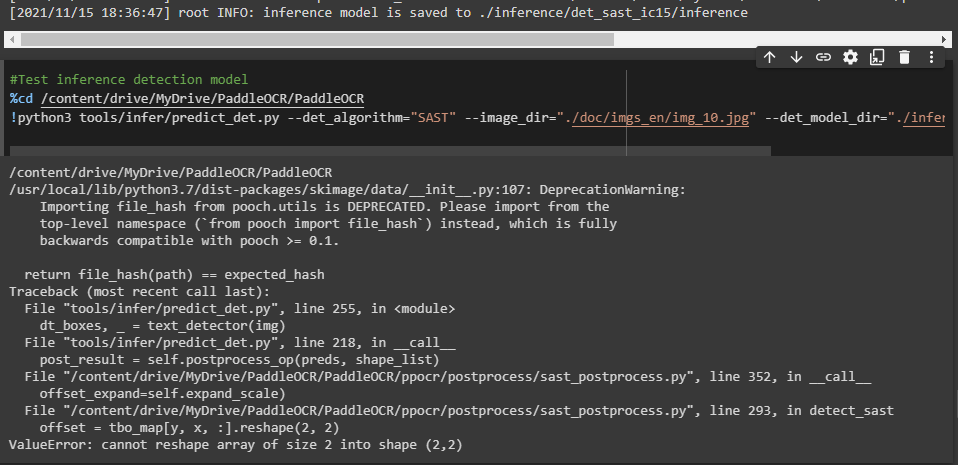 SAST inference error · Issue #4658 · PaddlePaddle/PaddleOCR · GitHub