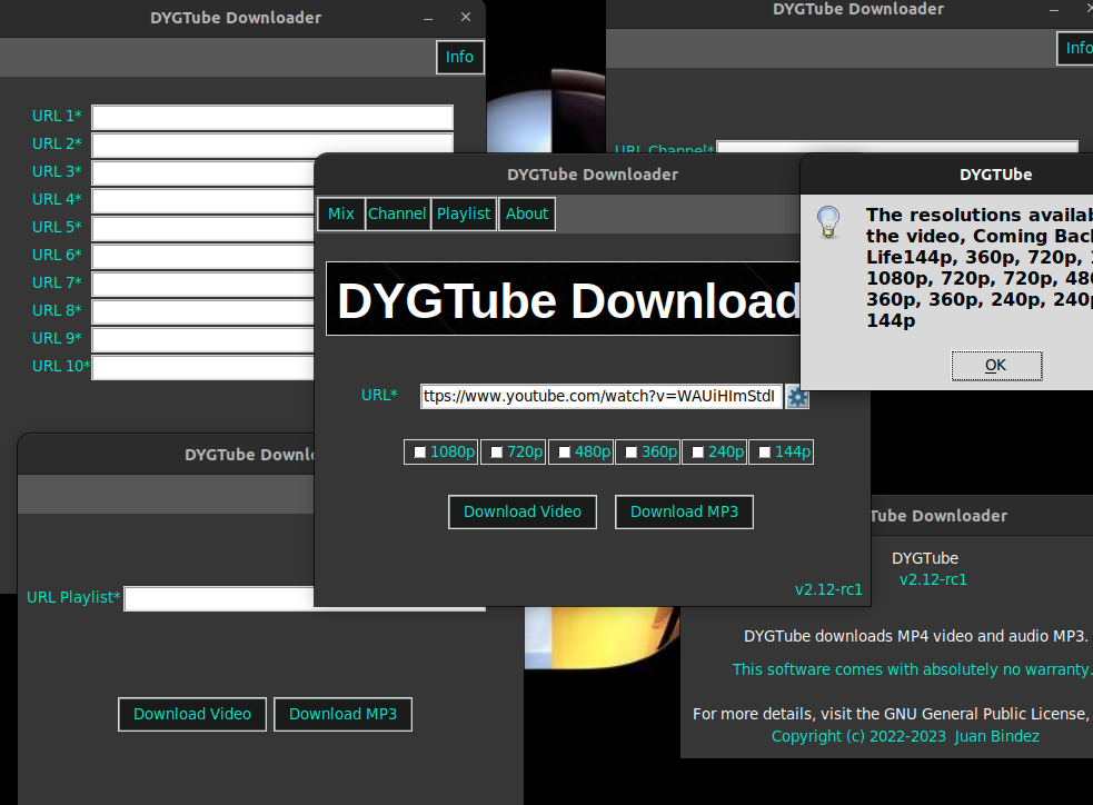 Github juanbindez dygtube downloader this software effectively