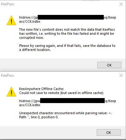 HiDrive: Cannot sync / save KeePass file · Issue #255 · Kyrodan ...
