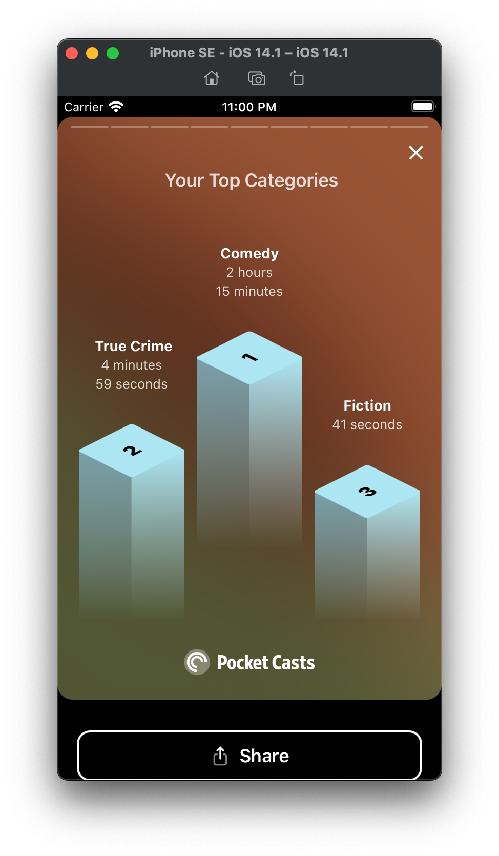 End of Year Implements design feedback for the Top Categories story by