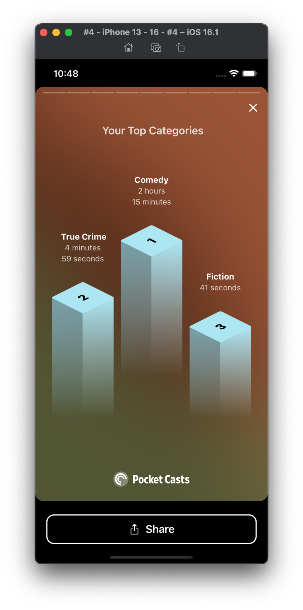 End of Year Implements design feedback for the Top Categories story by