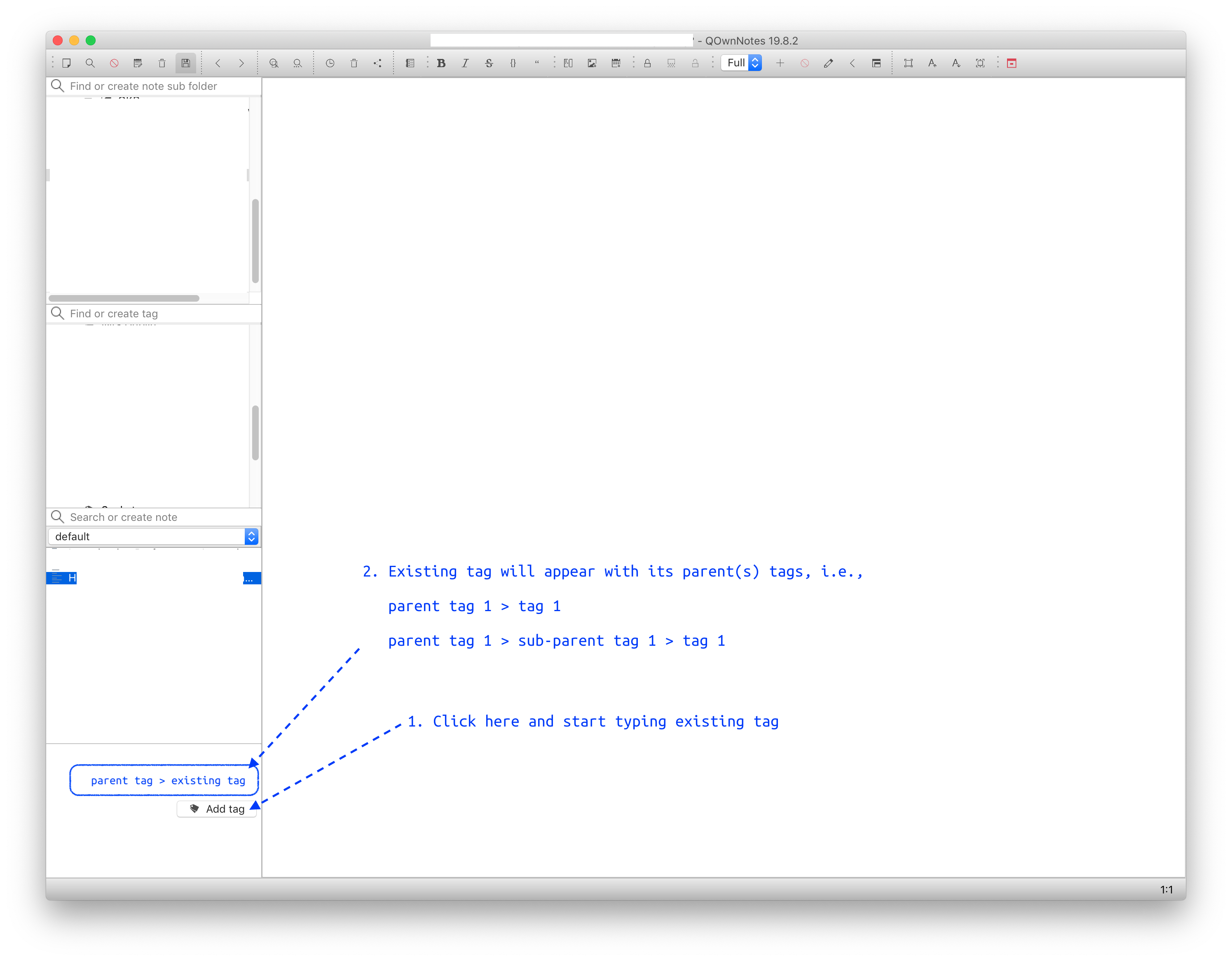 2019-08-04 - QOwnNotes - Parent Tags Appear