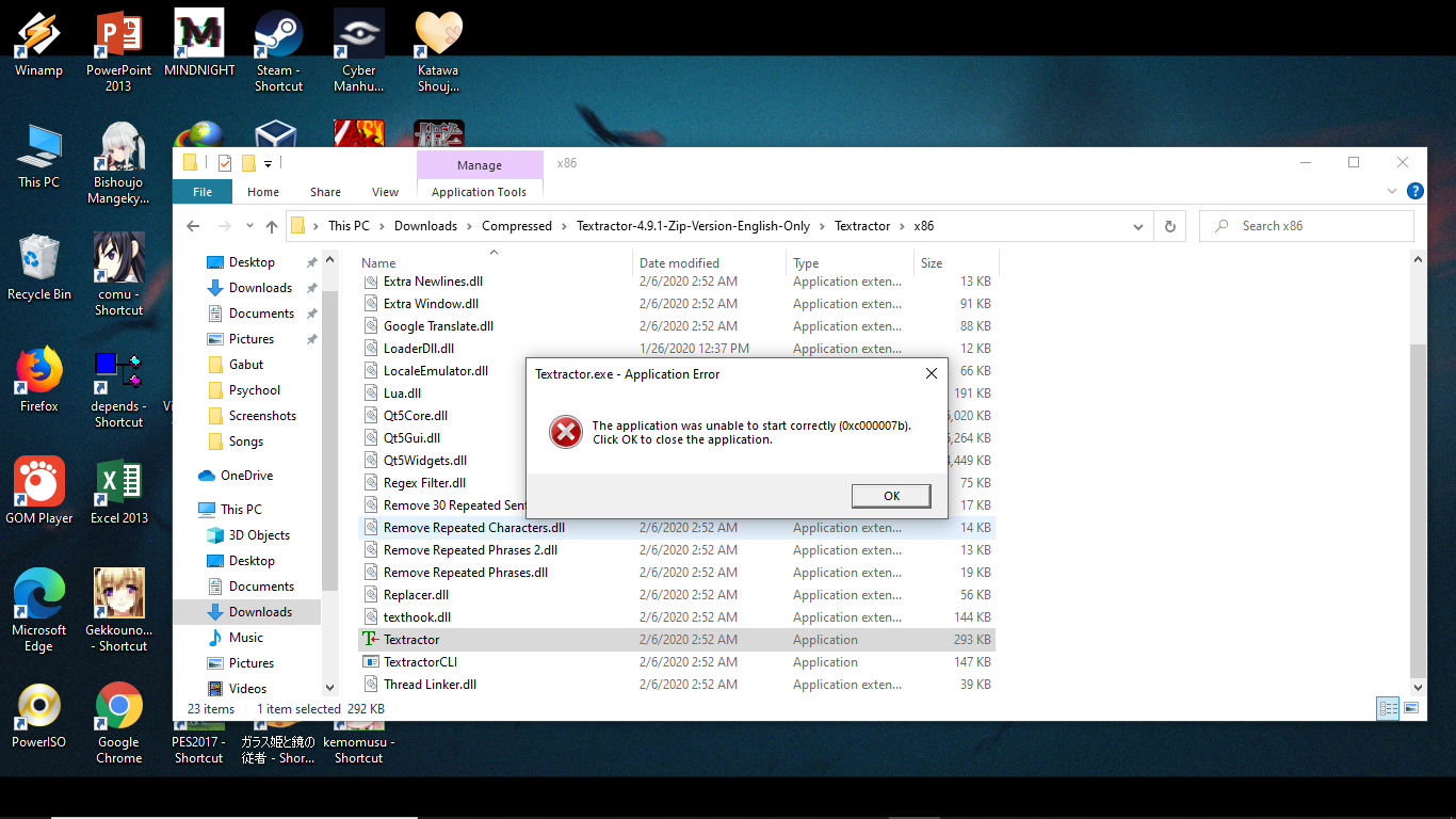 Unable to start correctly · Issue #491 · Artikash/Textractor · GitHub