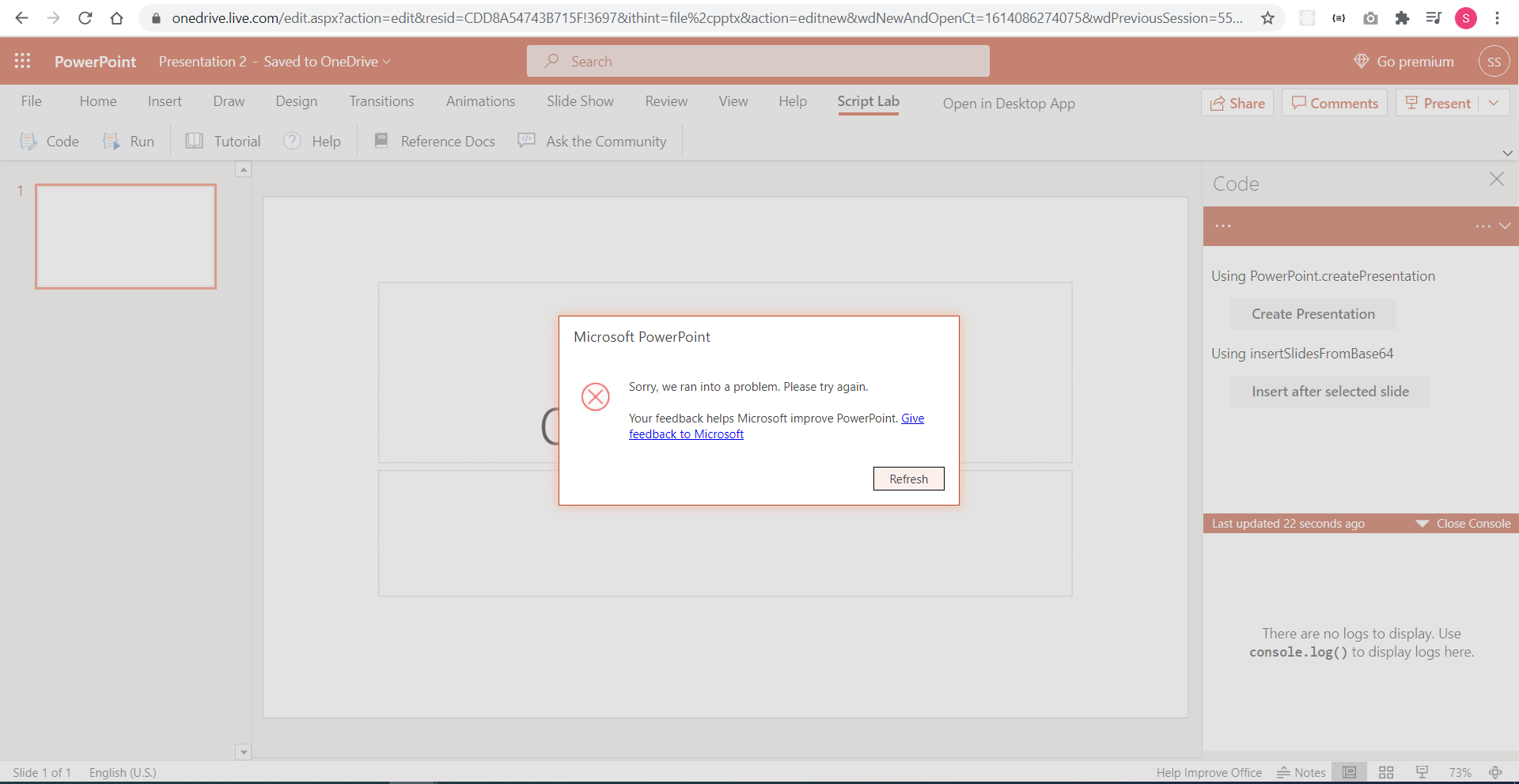 Office PowerPoint 1.2 - Issue in method insertSlidesFromBase64 · Issue ...