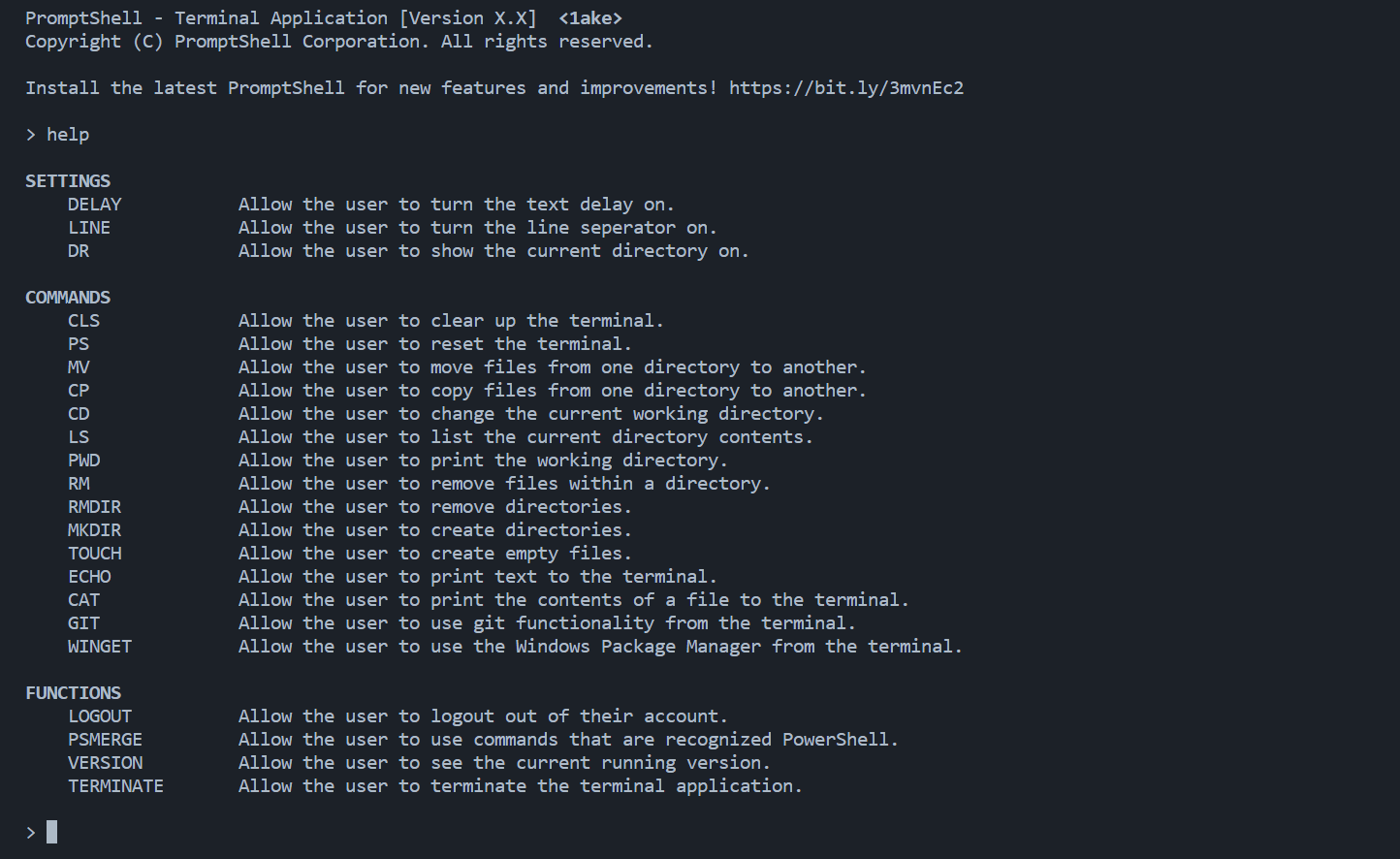 Github xar me ison promptshell an absolute knock off of powershell