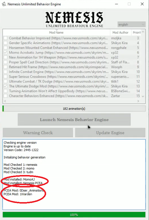 Nemesis engine doesn’t recognize neither Installed PCEA mod, nor 