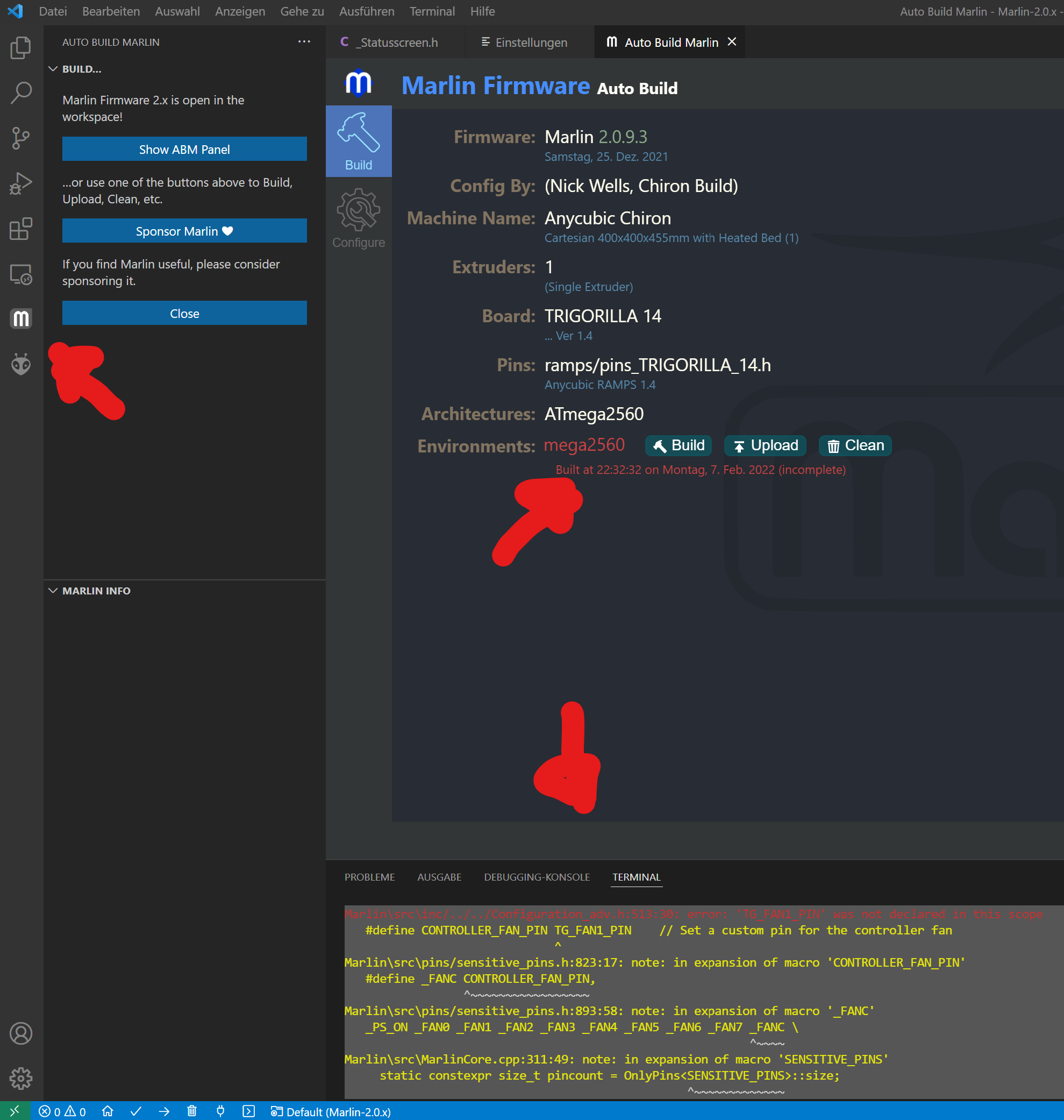 [BUG] Error Building Marlin 2.0.x · Issue #23695 · MarlinFirmware