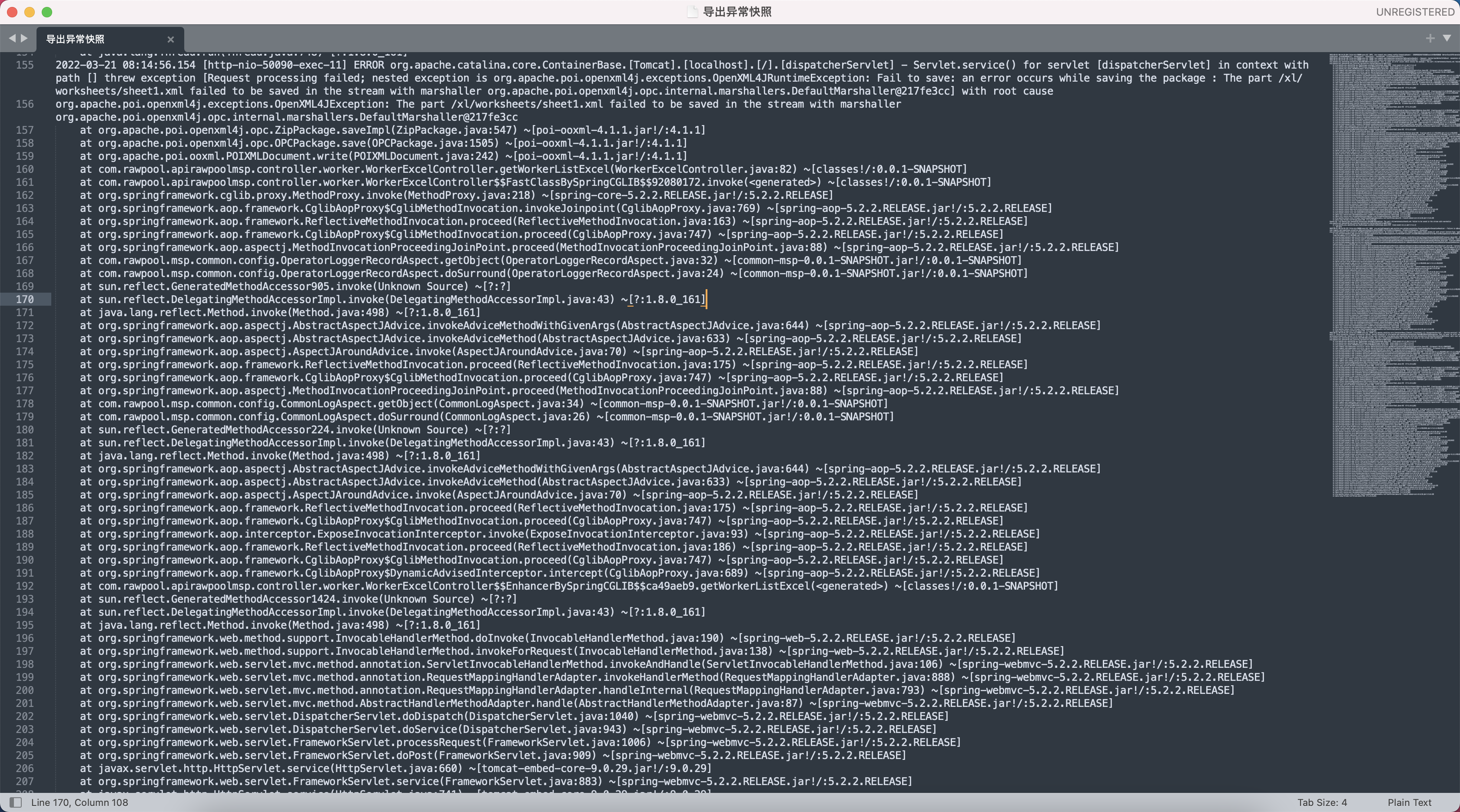 The part /xl/worksheets/sheet1.xml failed to be saved in the stream ...