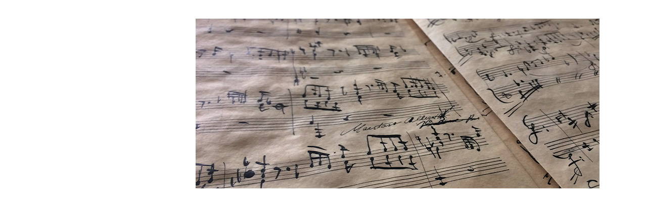 Notes written in manuscript imitating W. A. Mozart.