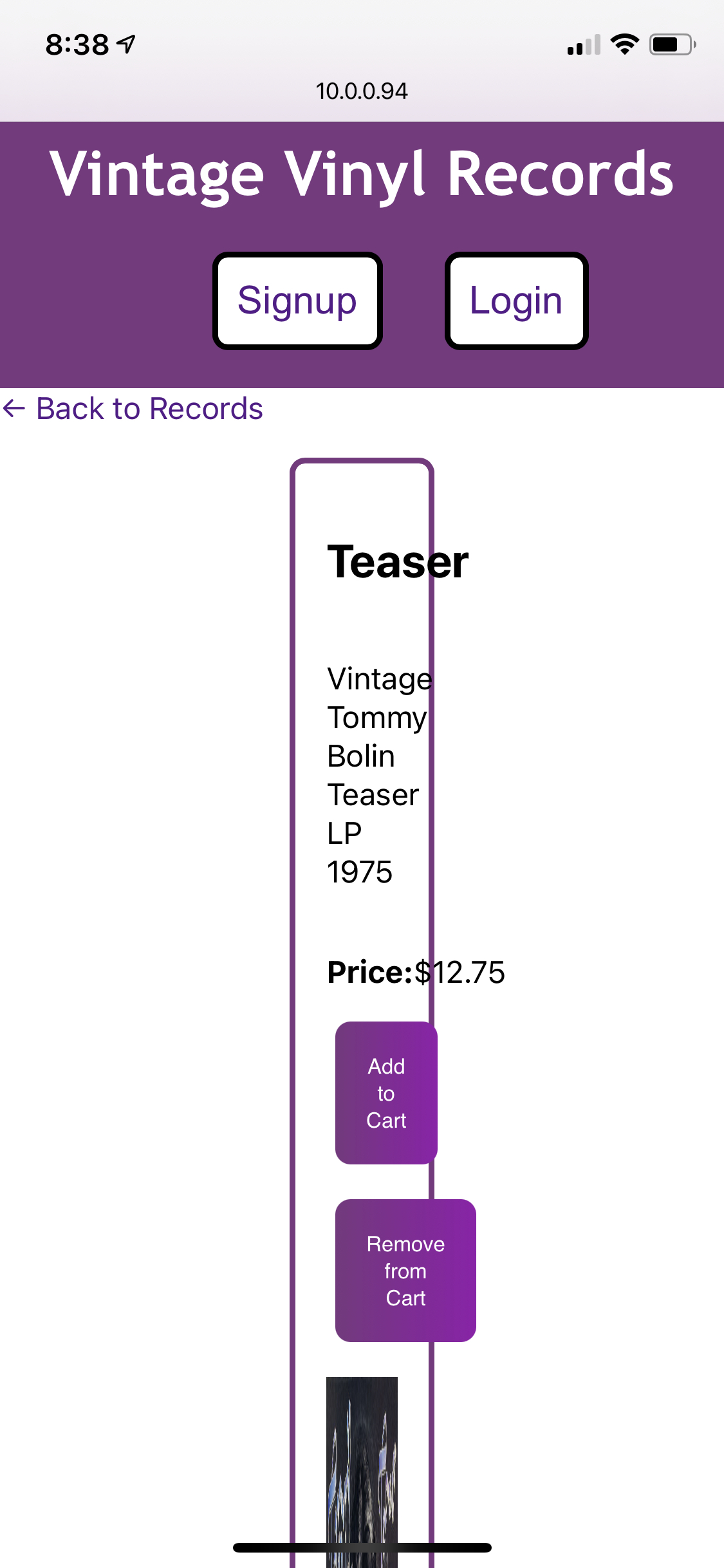 Create Record Info page · Issue 24 · group01project03/vintagevinyl