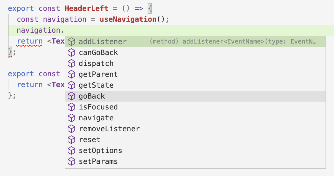 Vscode tyepscript syntax tips. · Issue #10363 · react-navigation/react ...