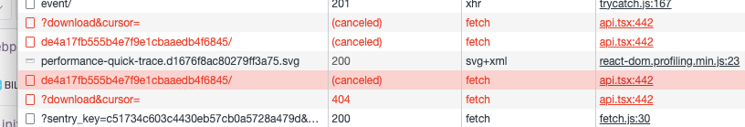 Replay on issue details makes repeated API requests that get cancelled ...