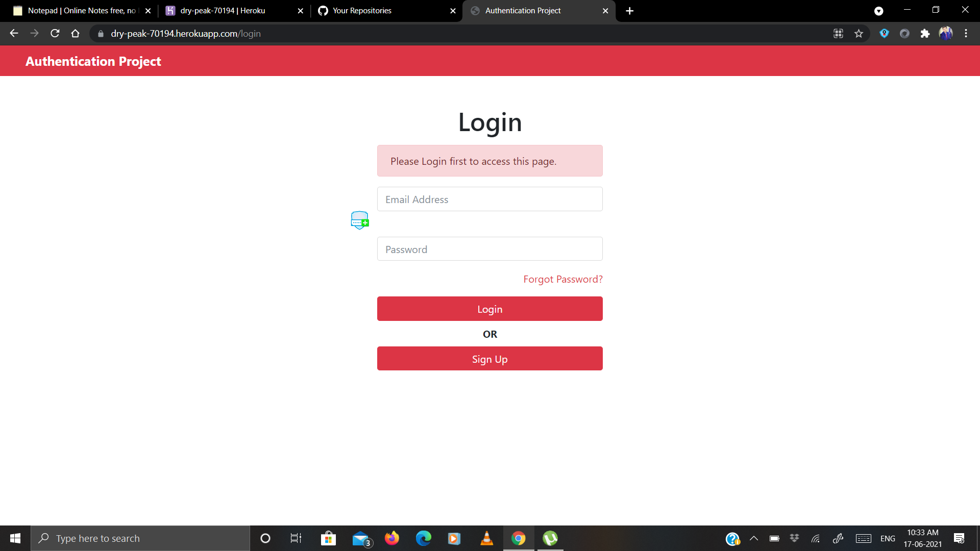 GitHub - sanskar153/Authenticator-App: Using Nodejs,Express and MongoDB
