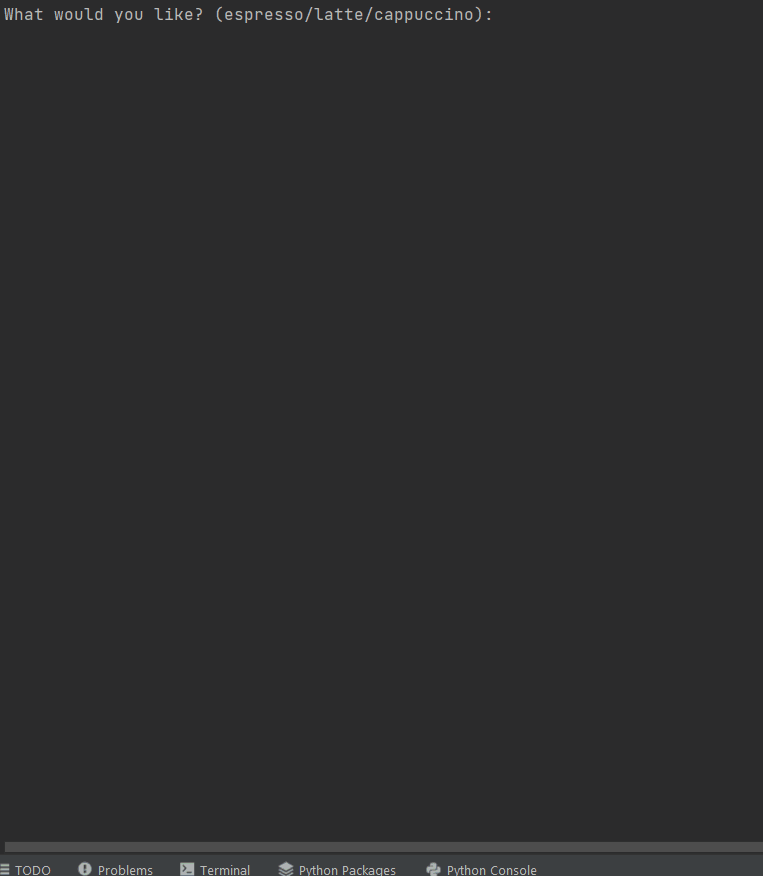 Coffee Machine (Procedural Python)