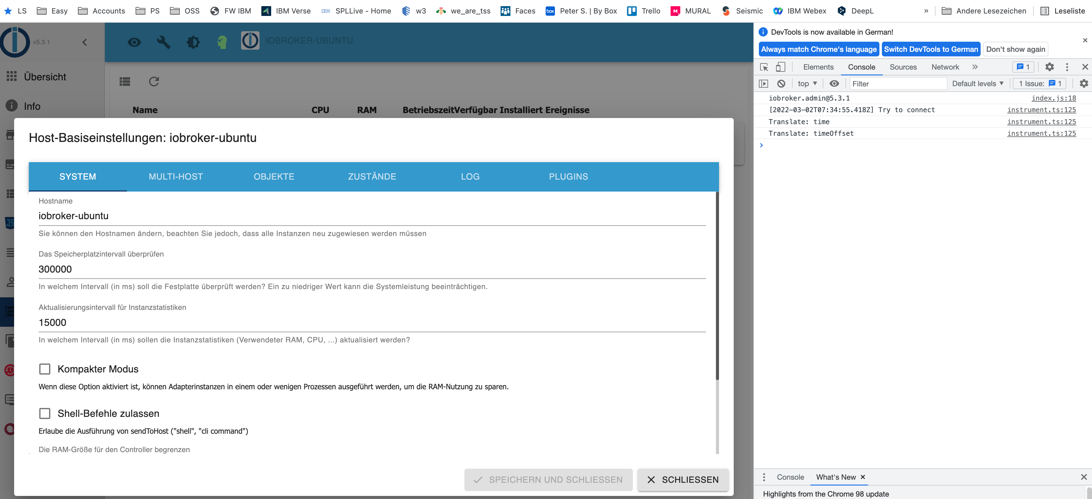error when opening log tab on Hosts page · Issue #1346 · ioBroker ...
