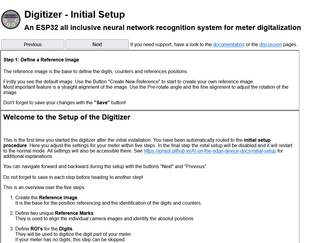 Initial Setup not working, pages not shown · jomjol AI-on-the-edge ...